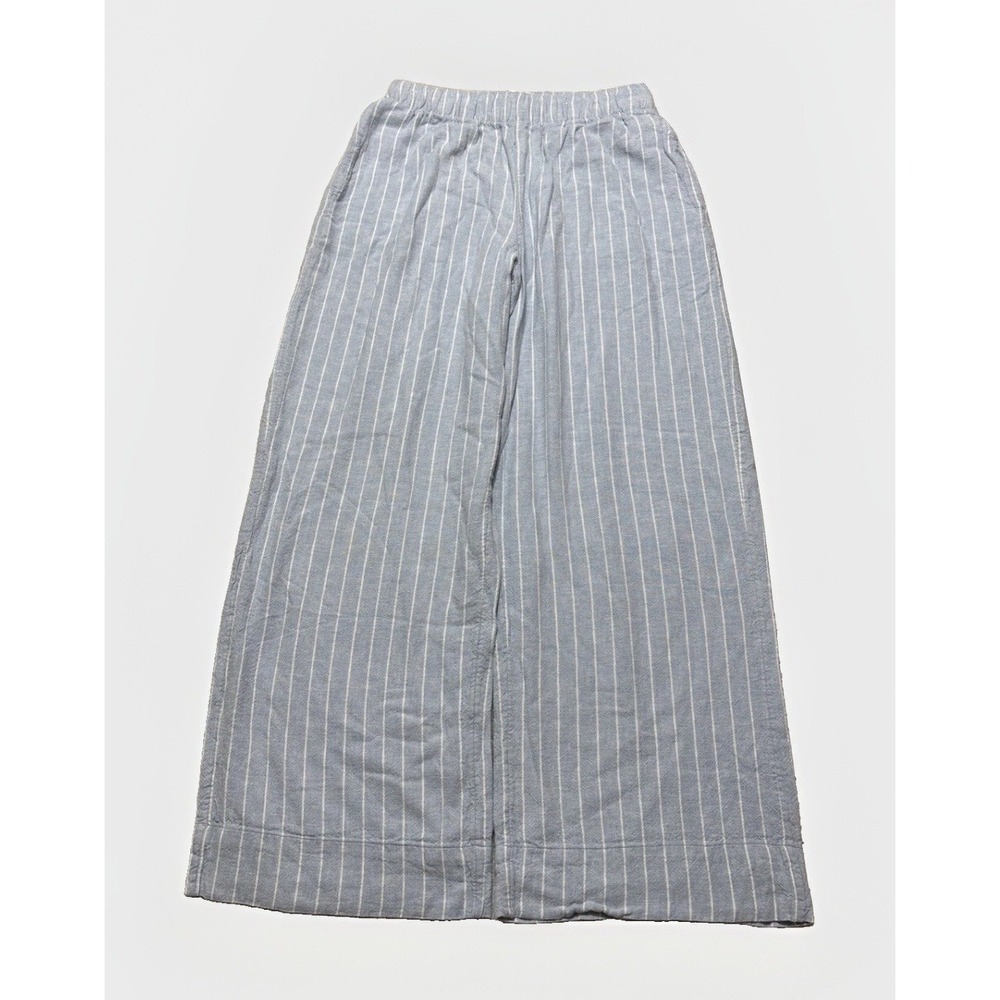 Abercrombie Fitch Wide Leg Pants Women's Linen Hickory Stripe Size Small